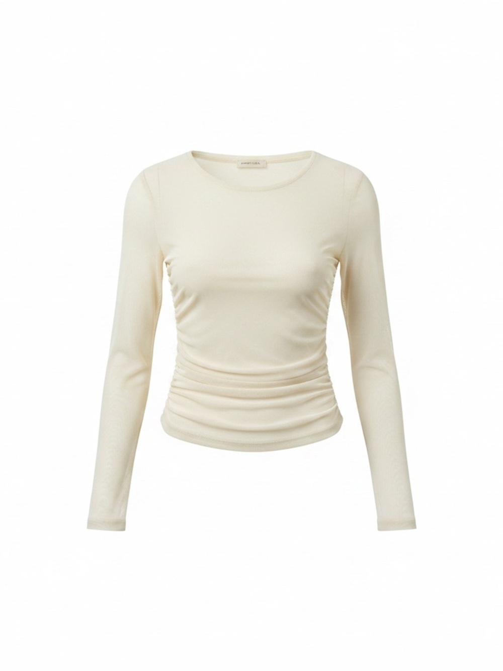 Habitual Cream Long Sleeve Ruched Waist Top - Kids